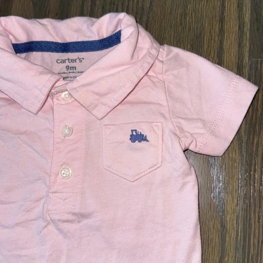 Carter's 2-Piece Polo Bodysuit & Plaid Shorts Set | 9M